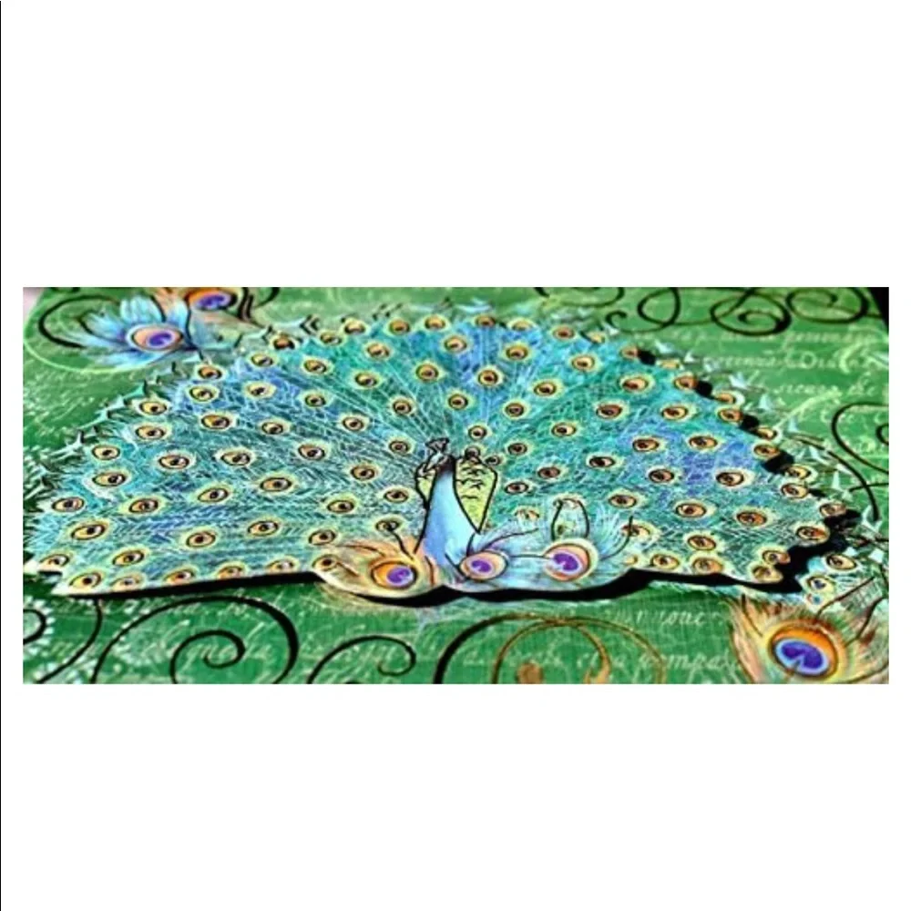 Punch Studio Single (1) Peacock Fan Tail 3D Blank Card - Retired Design (76924)